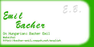 emil bacher business card